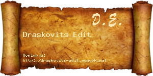 Draskovits Edit névjegykártya